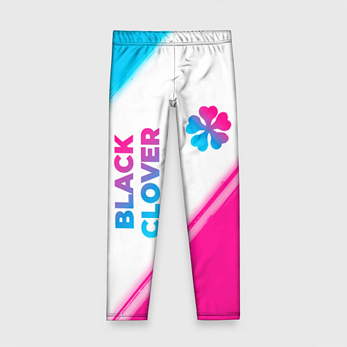 Детские легинсы Black Clover neon gradient style: надпись, символ / 3D-принт – фото 1