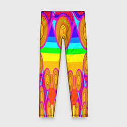 Леггинсы для девочки Хохлома вариант 2, цвет: 3D-принт