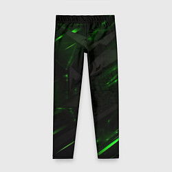 Леггинсы для девочки Dark black green abstract, цвет: 3D-принт