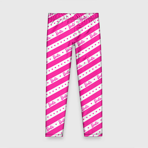 Детские легинсы Барби и розовые полосы / 3D-принт – фото 1