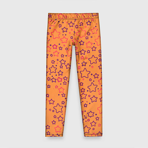 Детские легинсы Маленькие звёздочки оранжевый / 3D-принт – фото 1