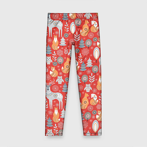 Детские легинсы Ноговодние животные и птицы в скандинавском стиле / 3D-принт – фото 1
