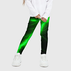 Леггинсы для девочки Зеленый разряд молнии, цвет: 3D-принт — фото 2