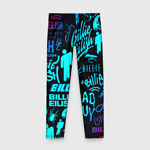 Детские легинсы Billie Eilish neon pattern / 3D-принт – фото 1