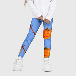 Леггинсы для девочки Тыква с топором-Хэллоуин, цвет: 3D-принт — фото 2