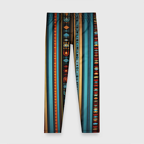 Детские легинсы Этнический паттерн в вертикальную полоску / 3D-принт – фото 1