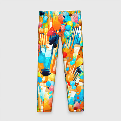 Детские легинсы Кисти художника / 3D-принт – фото 1