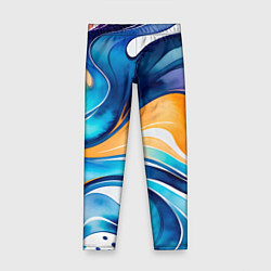 Леггинсы для девочки Линейная красочная абстракция, цвет: 3D-принт