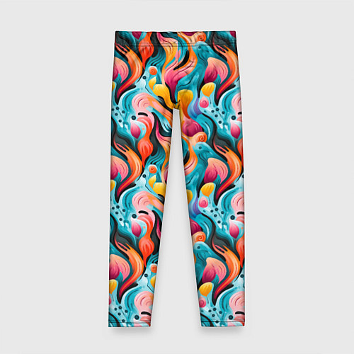 Детские легинсы Разноцветные кляксы паттерн / 3D-принт – фото 1