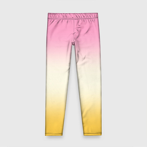 Детские легинсы Розовый бежевый желтый градиент / 3D-принт – фото 1