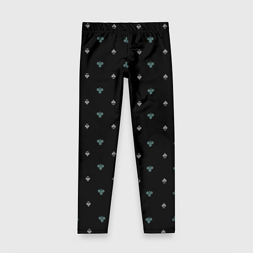 Детские легинсы Карточные масти на чёрном фоне / 3D-принт – фото 1