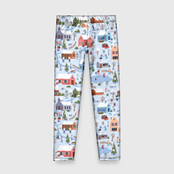 Леггинсы для девочки Зимние зарисовки, цвет: 3D-принт