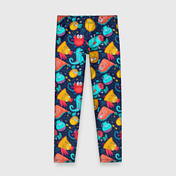 Детские легинсы Мультяшные цветные монстрики
