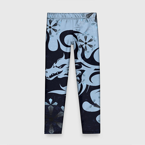 Детские легинсы Дракон со снежинками / 3D-принт – фото 1