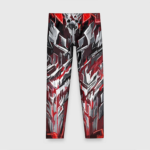 Детские легинсы Острый металл красный / 3D-принт – фото 1
