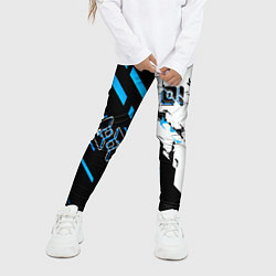 Леггинсы для девочки Синие и чёрные техно линии, цвет: 3D-принт — фото 2