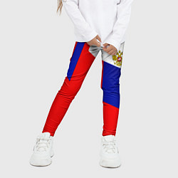 Леггинсы для девочки Россия геометрия спортивная, цвет: 3D-принт — фото 2