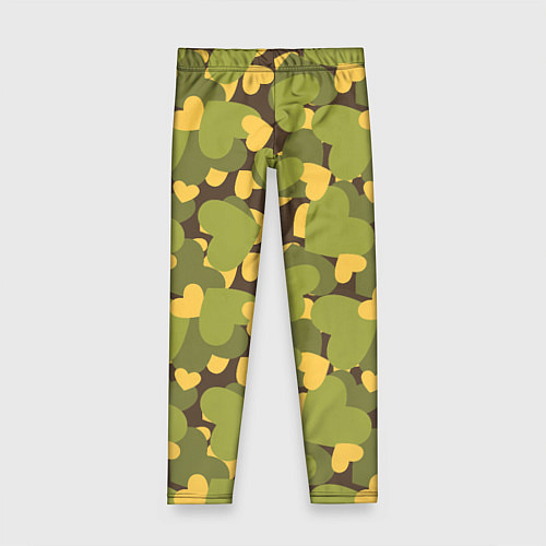 Детские легинсы Сердечки - камуфляж / 3D-принт – фото 1