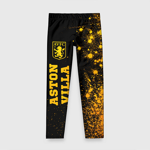 Детские легинсы Aston Villa - gold gradient по-вертикали / 3D-принт – фото 1