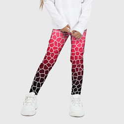 Леггинсы для девочки Крупная мозаика розовый градиент, цвет: 3D-принт — фото 2