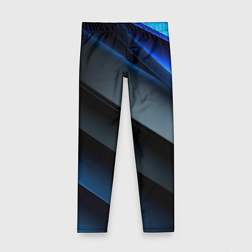 Детские легинсы Темная синяя стильная абстракция на черном фоне / 3D-принт – фото 1