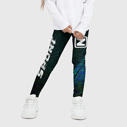 Леггинсы для девочки Zotye sport glitch blue, цвет: 3D-принт — фото 2