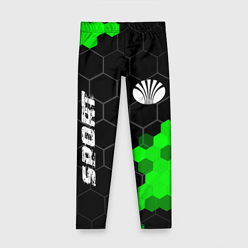 Детские легинсы Daewoo green sport hexagon / 3D-принт – фото 1