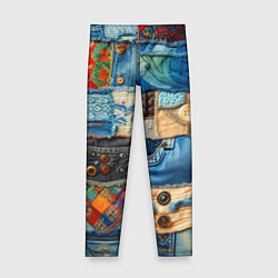 Детские легинсы Vanguard denim patchwork - ai art