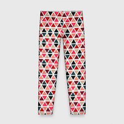 Леггинсы для девочки Бирюзово-розовый геометричный треугольники, цвет: 3D-принт