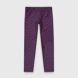Леггинсы для девочки Тёмный фиолетовый волнистые полосы, цвет: 3D-принт