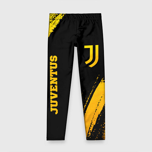 Детские легинсы Juventus - gold gradient вертикально / 3D-принт – фото 1