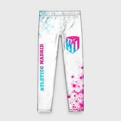 Детские легинсы Atletico Madrid neon gradient style вертикально