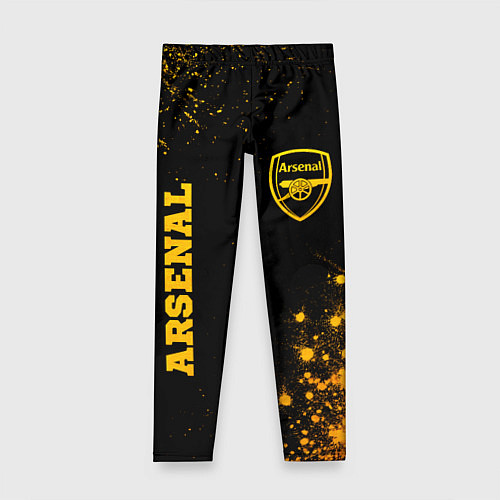 Детские легинсы Arsenal - gold gradient вертикально / 3D-принт – фото 1