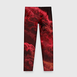 Леггинсы для девочки Красный густой дым инферно - inferno red, цвет: 3D-принт