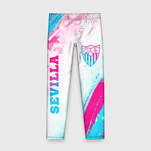 Детские легинсы Sevilla neon gradient style вертикально / 3D-принт – фото 1