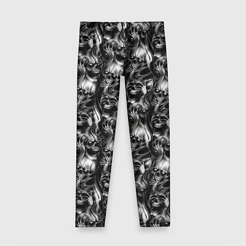 Детские легинсы Smoke skulls / 3D-принт – фото 1
