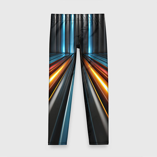 Детские легинсы Неоновый путь из труб / 3D-принт – фото 1