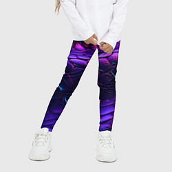 Леггинсы для девочки Фиолетовая абстрактная текстура неоновая, цвет: 3D-принт — фото 2