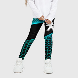 Леггинсы для девочки Peugeot electro hexagon, цвет: 3D-принт — фото 2