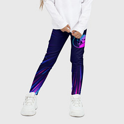 Леггинсы для девочки Danganronpa neon blast lines, цвет: 3D-принт — фото 2