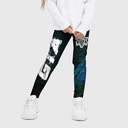 Леггинсы для девочки GTA glitch blue, цвет: 3D-принт — фото 2