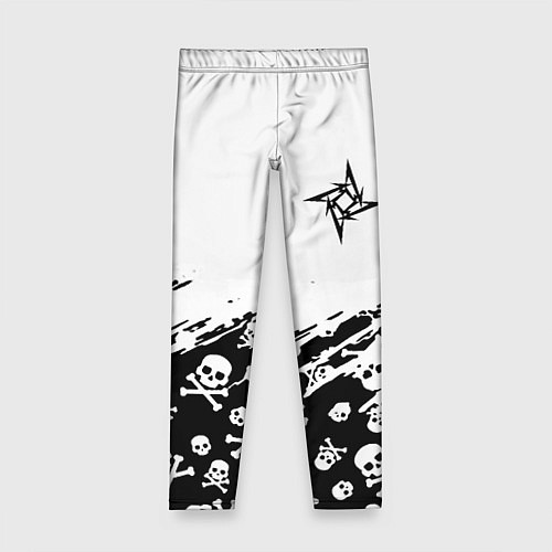 Детские легинсы Металика черепа рок / 3D-принт – фото 1