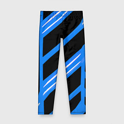 Леггинсы для девочки Black and white stripes on a blue background, цвет: 3D-принт