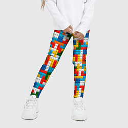 Леггинсы для девочки Разноцветные квадратные плитки, цвет: 3D-принт — фото 2