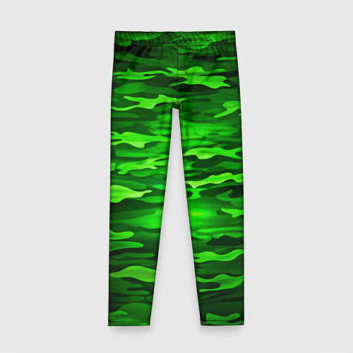 Детские легинсы Зелёные водоросли-камуфляж / 3D-принт – фото 1