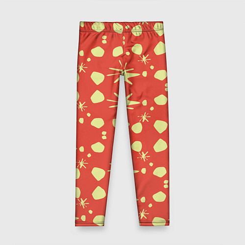 Детские легинсы Лимонные пятна на красном цвете Фиеста / 3D-принт – фото 1