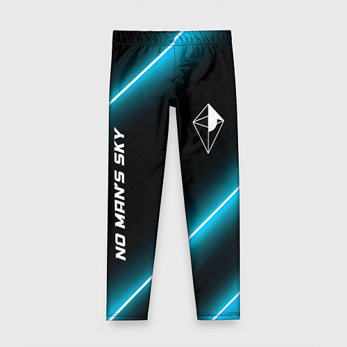 Детские легинсы No Mans Sky неоновые светящиеся линии / 3D-принт – фото 1