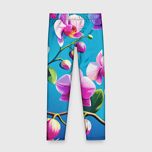Детские легинсы Орхидея цветы паттерн / 3D-принт – фото 1