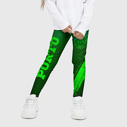 Леггинсы для девочки Porto - green gradient вертикально, цвет: 3D-принт — фото 2
