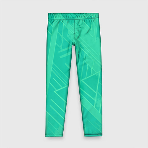 Детские легинсы Мятный зелёный однотонный геометричный / 3D-принт – фото 1